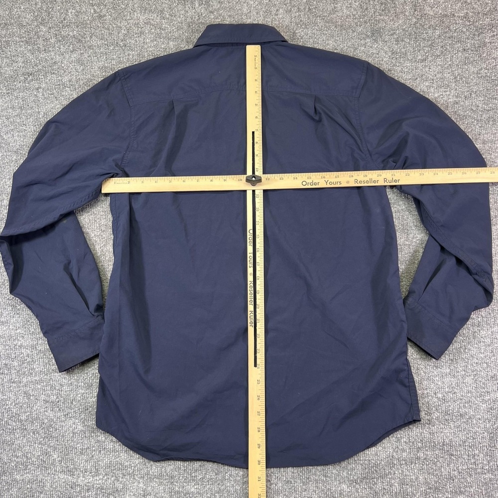 Carhartt Force Shirt Mens Medium Blue Solid Button Front Long Sleeve Workwear - Picture 10 of 12